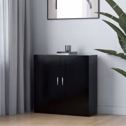 vidaXL Book Cabinet Black Engineered Wood Bookshelf Bookcase Storage Sideboard