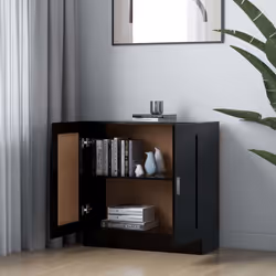 vidaXL Book Cabinet Black Engineered Wood Bookshelf Bookcase Storage Sideboard