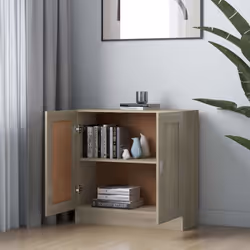 vidaXL Book Cabinet Sonoma Oak Engineered Wood Bookshelf Storage Sideboard