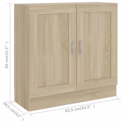vidaXL Book Cabinet Sonoma Oak Engineered Wood Bookshelf Storage Sideboard - Additional view 4