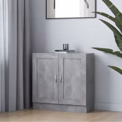 vidaXL Book Cabinet Concrete Grey Engineered Wood Bookshelf Bookcase Sideboard