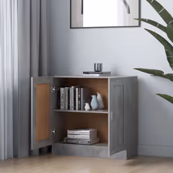 vidaXL Book Cabinet Concrete Grey Engineered Wood Bookshelf Bookcase Sideboard