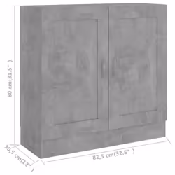 vidaXL Book Cabinet Concrete Grey Engineered Wood Bookshelf Bookcase Sideboard - Additional view 7