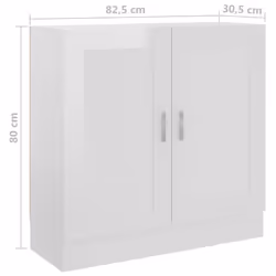 vidaXL Book Cabinet High Gloss White Engineered Wood Bookshelf Storage Rack