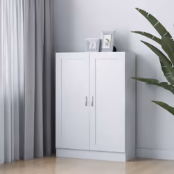 vidaXL Book Cabinet White Engineered Wood Bookshelf Bookcase Storage Sideboard