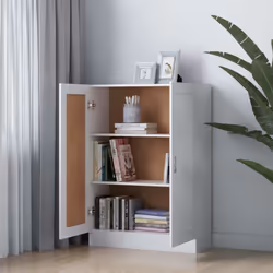 vidaXL Book Cabinet White Engineered Wood Bookshelf Bookcase Storage Sideboard