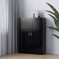 vidaXL Book Cabinet Black Engineered Wood Bookshelf Bookcase Storage Sideboard