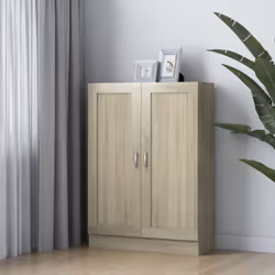 vidaXL Book Cabinet Sonoma Oak Engineered Wood Bookshelf Storage Sideboard