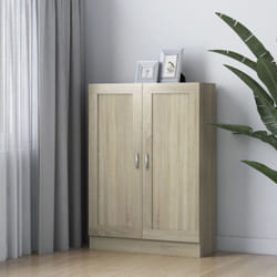 vidaXL Book Cabinet Sonoma Oak Engineered Wood Bookshelf Storage Sideboard