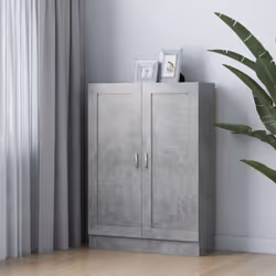 vidaXL Book Cabinet Concrete Grey Engineered Wood Bookshelf Rack Sideboard