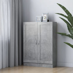 vidaXL Book Cabinet Concrete Grey Engineered Wood Bookshelf Rack Sideboard