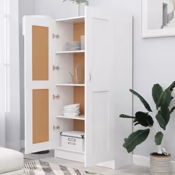vidaXL Book Cabinet White Engineered Wood Storage Rack Sideboard Highboard
