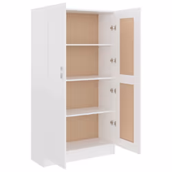 vidaXL Book Cabinet White Engineered Wood Storage Rack Sideboard Highboard - Additional view 5