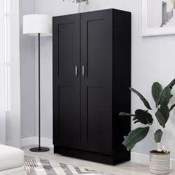 vidaXL Book Cabinet Black Engineered Wood Storage Rack Sideboard Highboard