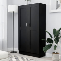 vidaXL Book Cabinet Black Engineered Wood Storage Rack Sideboard Highboard