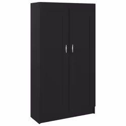 vidaXL Book Cabinet Black Engineered Wood Storage Rack Sideboard Highboard