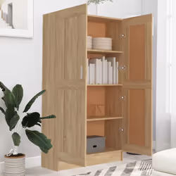 vidaXL Book Cabinet Sonoma Oak Engineered Wood Bookshelf Storage Sideboard