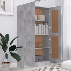 vidaXL Book Cabinet Concrete Grey Engineered Wood Bookshelf Storage Sideboard