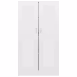 vidaXL Book Cabinet High Gloss White Engineered Wood Storage Rack Sideboard - Additional view 4
