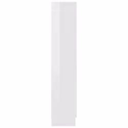 vidaXL Book Cabinet High Gloss White Engineered Wood Storage Rack Sideboard - Additional view 5