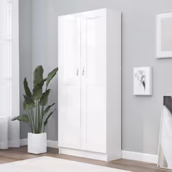 vidaXL Book Cabinet White Engineered Wood Bookshelf Storage Rack Sideboard