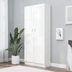 vidaXL Book Cabinet White Engineered Wood Bookshelf Storage Rack Sideboard