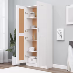 vidaXL Book Cabinet White Engineered Wood Bookshelf Storage Rack Sideboard