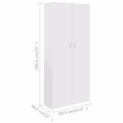 vidaXL Book Cabinet White Engineered Wood Bookshelf Storage Rack Sideboard - Additional view 8