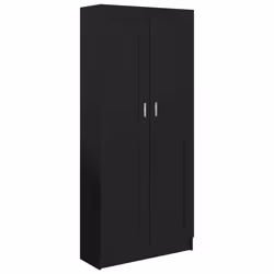 vidaXL Book Cabinet Black Engineered Wood Bookshelf Storage Rack Sideboard