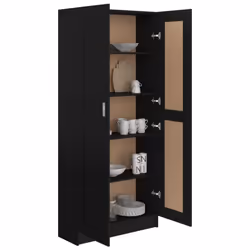 vidaXL Book Cabinet Black Engineered Wood Bookshelf Storage Rack Sideboard - Additional view 5