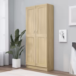 vidaXL Book Cabinet Sonoma Oak Engineered Wood Bookcase Storage Sideboard