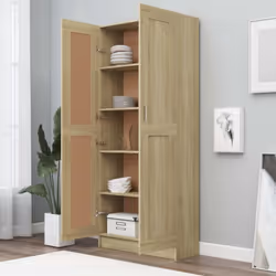 vidaXL Book Cabinet Sonoma Oak Engineered Wood Bookcase Storage Sideboard
