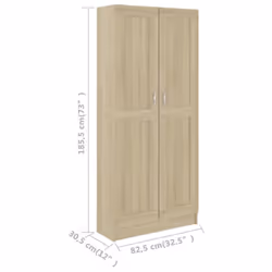 vidaXL Book Cabinet Sonoma Oak Engineered Wood Bookcase Storage Sideboard - Additional view 8