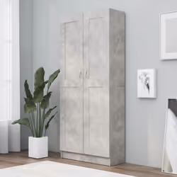 vidaXL Book Cabinet Concrete Grey Engineered Wood Bookshelf Rack Sideboard
