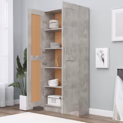 vidaXL Book Cabinet Concrete Grey Engineered Wood Bookshelf Rack Sideboard