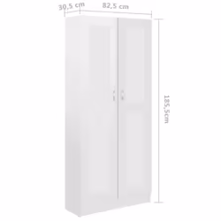 vidaXL Book Cabinet High Gloss White Engineered Wood Bookshelf Storage Rack - Additional view 8