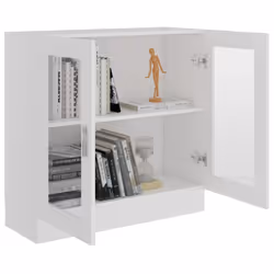 vidaXL Vitrine Cabinet White Engineered Wood Book Storage Bookcase Sideboard