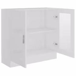 vidaXL Vitrine Cabinet White Engineered Wood Book Storage Bookcase Sideboard