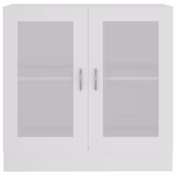 vidaXL Vitrine Cabinet White Engineered Wood Book Storage Bookcase Sideboard - Additional view 4