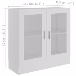 vidaXL Vitrine Cabinet White Engineered Wood Book Storage Bookcase Sideboard - Additional view 6