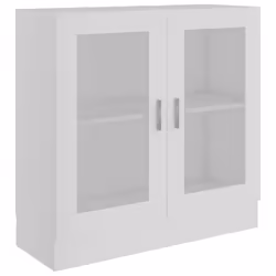 vidaXL Vitrine Cabinet White Engineered Wood Book Storage Bookcase Sideboard - Additional view 9