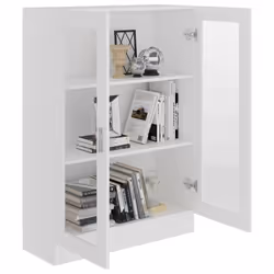 vidaXL Vitrine Cabinet White Engineered Wood Book Storage Bookcase Sideboard - Additional view 2