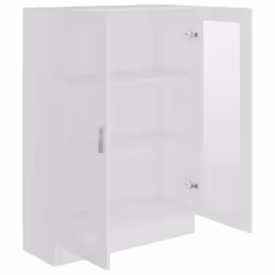 vidaXL Vitrine Cabinet White Engineered Wood Book Storage Bookcase Sideboard - Additional view 3