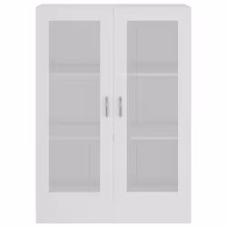 vidaXL Vitrine Cabinet White Engineered Wood Book Storage Bookcase Sideboard - Additional view 4