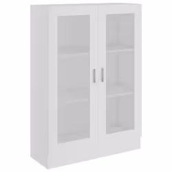 vidaXL Vitrine Cabinet White Engineered Wood Book Storage Bookcase Sideboard - Additional view 9