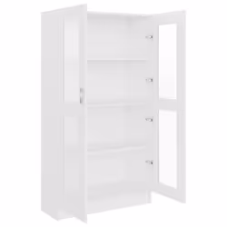 vidaXL Vitrine Cabinet White Engineered Wood Bookcase Storage Unit Furniture - Additional view 5