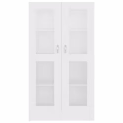 vidaXL Vitrine Cabinet White Engineered Wood Bookcase Storage Unit Furniture - Additional view 6