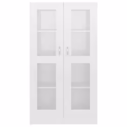 vidaXL Vitrine Cabinet High Gloss White Engineered Wood Bookcase Storage Unit - Additional view 5