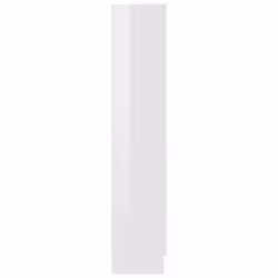vidaXL Vitrine Cabinet High Gloss White Engineered Wood Bookcase Storage Unit - Additional view 6