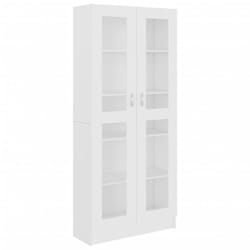 vidaXL Vitrine Cabinet White Engineered Wood Book Storage Bookcase Sideboard